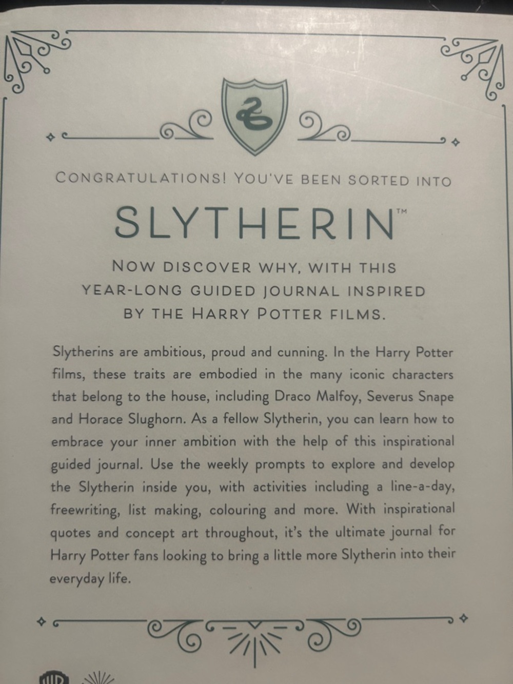 Slytherin Guided Journal From Harry Potter - Picture 6 of 6